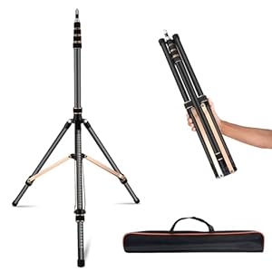 Soonpho Extendable Photography Light Stand 8.5ft Aluminium Alloy Tripod Light Photography with 180° Reversible Leg Travel Compact Tripod Maximum Height 102″/260cm for Continute Output Lighting