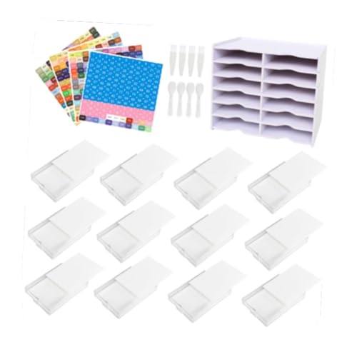 Colaxi 12個入り ダイヤモンドクラフトトレイ 蓋付き ビーズ収納トレイ ダイヤモンド収納トレイ ビーズ トレイ 大容量ソーター ダイヤモンドペインティングトレイホルダー ビーズ 仕分け トレイ ダイヤモンドペインティングツール ダイヤモンドクラフト収納ボックス ラインストーントレイ, 白