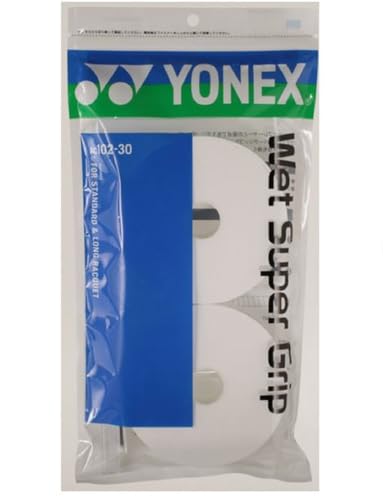 Yonex AC102-30 Tennis Wet Super Grip (Pack of 30), White