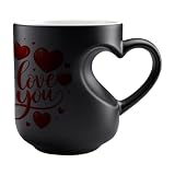 Générique Tasse à Changement de Couleur | 325 ml Poignée Cœur Décoration Drôle de Bureau | Mug Magique pour Adultes   Cadeau Anniversaire Mariage Maison Bureau Voyage