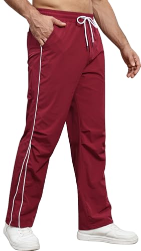 Image of Suwangi Men's Gym Joggers Sweatpants Running Workout Sport Training Jogging Trousers Lightweigt with Pockets Red