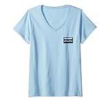 hi fi cassette player system Trendy Graphic Apparel Mujer Trendy HiFi Cassette Tape Camiseta Cuello V