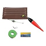 Kit de flotador de pesca eléctrico LED con batería y aparejos, boya de indicador de mordida ABS de espuma de nailon para caballa Garfish Bass agua poco profunda Surf Casting