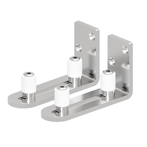 Wolfbird Adjustable Floor Guide Sliding Barn Door Wall/Door Bottom Guide Stainless Steel Style(2PCS, Silver, C-Style (2PCS)