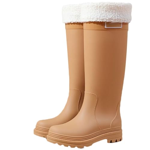 [LIEWEI Boutique RIBEN] ���f�B�[�X�h�����C���u�[�c�A���O���\�ȃ��C�i�[�t���A����~�߃L�b�`�����o�[�u�[�c�A���[�u���b�N�q�[���A�g�����f�B�ȃ~�h���J�[�t�I�[�o�[�V���[�Y(Khaki a,25.5)