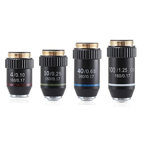 Microscope 195 Achromatic Objective 4X 10X 20X 40X 60X 100X Tube Length 160 mm RMS 20.2 mm Microscope Accessories for Biological Microscope(4-10-40-100X)