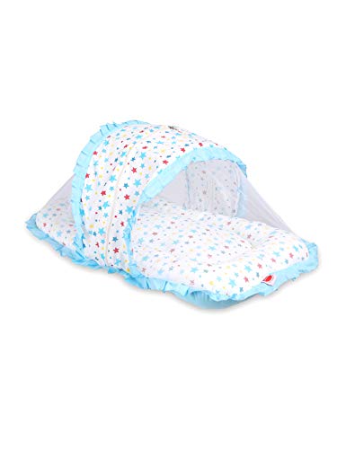 Image of VParents Joy Jumbo XL Blue Cotton Bedding Set & Mosquito Net