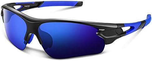 Bea·CooL Polarized Sports Sunglasses for Men Women Youth Baseball Fishing Cycling Running Golf Motorcycle Tac Glasses UV400 (Glossy Blue 2)
