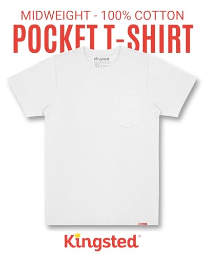 Image of Kingsted Pocket T-Shirts for Men - Super Soft & Comfy 100% Cotton Shirts