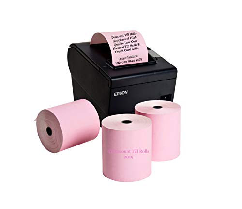 Papier thermique rose 80 mm en lot de 20 rouleaux sans BPA pour reçus