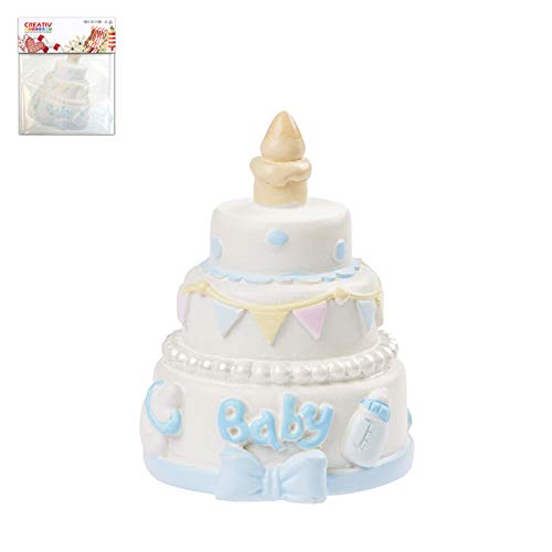 CREATIV DISCOUNT Mini Baby-Boy Torte, blau, ca.4,5cm