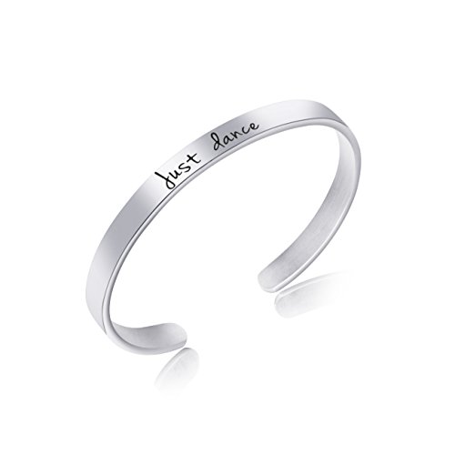 Inspirational Cuff Bracelet Just Dance Gift for Ballet Dancer Stainless Steel Jewelry Gifts