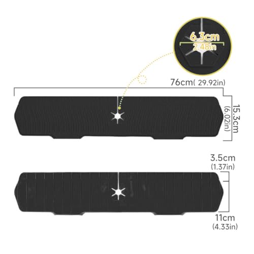 Alfombrilla protectora de cocina de silicona gris y diseño premium 76 cm 4