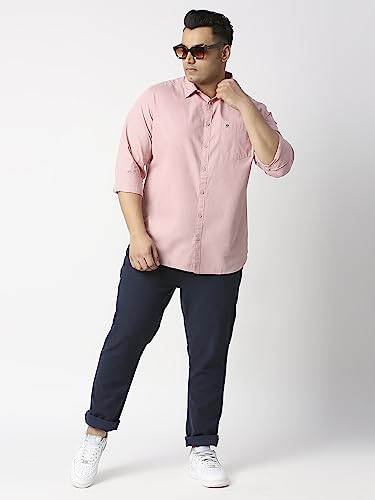 Image of Thomas Scott Men's Plus Size Cotton Casual Shirt | Regular Fit | Long Sleeves | Spread Collar | Solid | Soft & Breathable | Everyday Comfort Shirt for Men