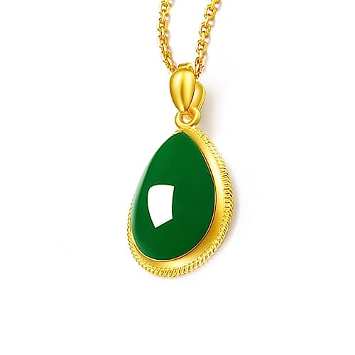 Collier en argent 925 et véritable jade vert façon goutte d'eau - 4