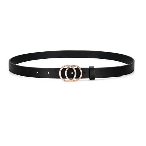 Skinny Black Belts for Women Fashion Ladies Thin Leather Dresses