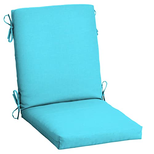 Arden Patio Dining Outdoor Chair Cushions, 20x44, Rain-Proof Seat Pad, Fade-Resistant Outdoor Cushion Pool Blue Leala