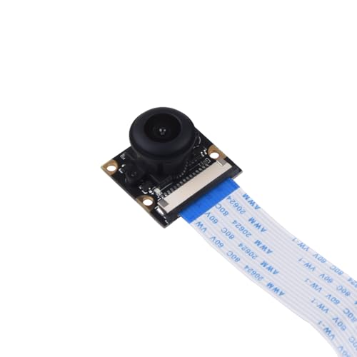 WSOLDMA 5MP Night Vision Camera Module For Raspberry Pi 4B/3B+/3B, OV5647 Sensor With IR LED Support, Adjustable Focus & 1080P HD Webcam (5.7in Cable) (Wide-angle Night Vision Camera)