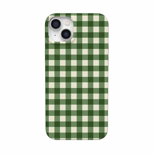 Casely iPhone 14 Plus Case | Checked Twice | Green Plaid | Compatible with MagSafe | Classic Ultra Slim Design
