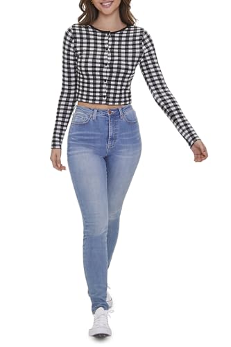 Forever 21 Women's Gingham Cardigan Sweater4