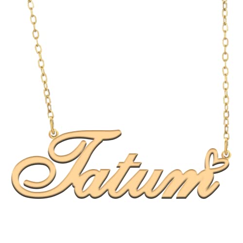 A168A Tatum Custom Name Necklace Customized Personalized Plated Name Necklace for Mother Daughter Christmas New Year Gold