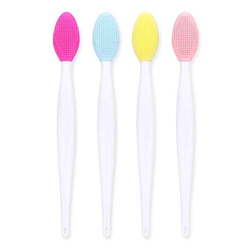 Double-sided Silicone Exfoliating Lip Brush Skin Care Soft Lip&nose Brush Tool Manual Facial Cleaning Brushes 4pcs