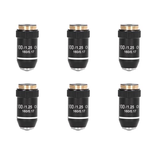Obiettivo biologico per microscopio 6X obiettivo acromatico 195 100X olio ad alta potenza interfaccia 20.2 mm nero