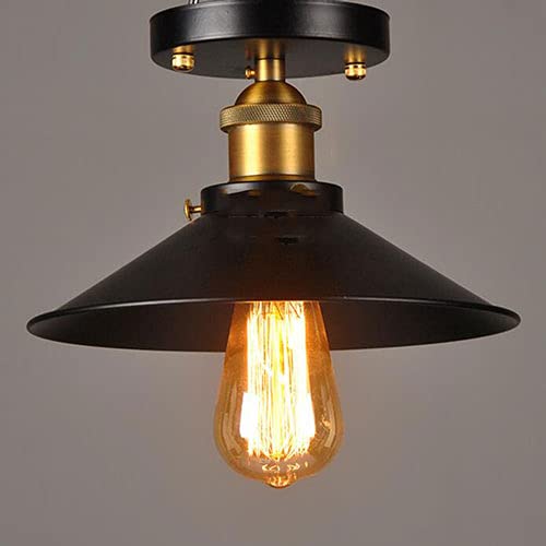 Iluminación de techo industrial retro negra con rosca E26 E27 para granja
