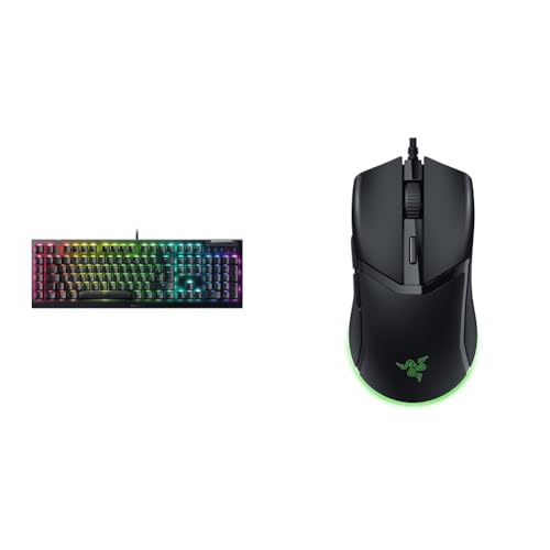 Razer BlackWidow V4 X - Clavier Gaming mécanique Chroma RGB AZERTY-Layout | Noir & Cobra - Souris Gaming Filaire avec Chroma RGB Noir