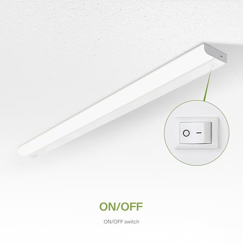 Image of ASD LED Under Cabinet Lighting Hardwired, 48 Inch 24W 2700K-5000K Selectable, 2087LM, CRI90+, Direct Wire Linkable Under Counter Lights for Kitchen, Dimmable Under Cabinet Lights, White, UL Certified