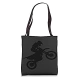 Dirt Bike Motorcycle Wheelie, Black Hidden Design Silhouette Tote Bag
