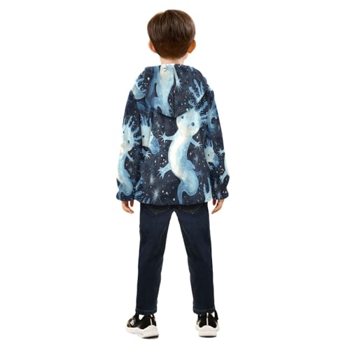 Axolotl in Space Toddler Fleece Jacket Girl Boys Hooded Fleece Jacket Coat Warm Outwear Zip-up 3-10T4