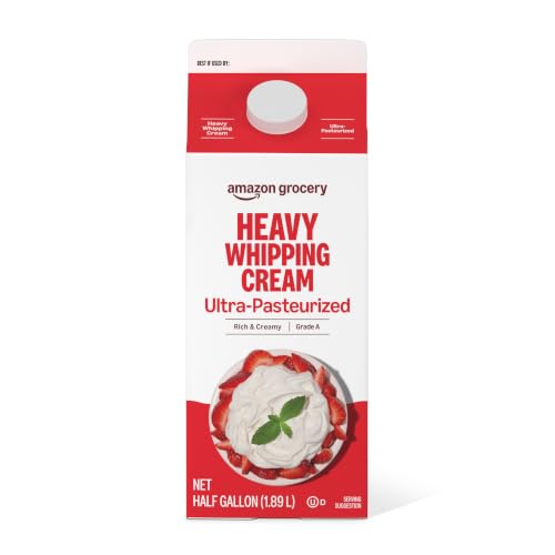 Amazon Grocery, Heavy Whipping Cream, Ultra-Pasteurized, Half Gallon