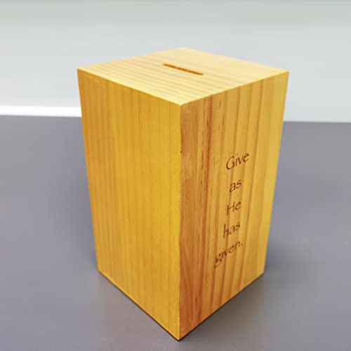Caja de donaciones pequeña de madera 4 x 4 x 7 pulgadas miniatura 6