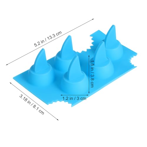 Moldes de hielo de silicona forma aleta de tiburón 3 pcs miniatura 2