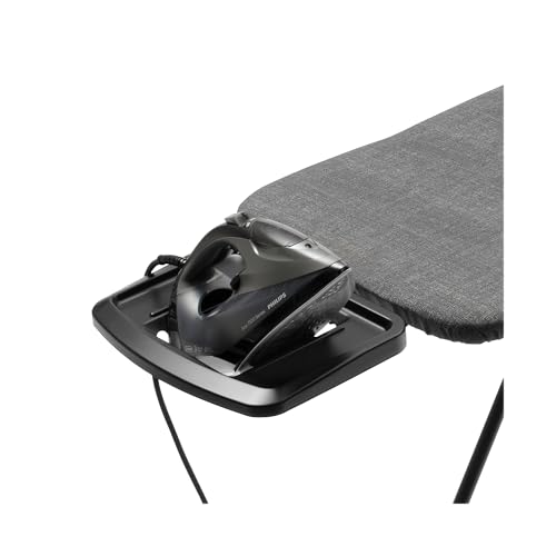Brabantia - Ironing Board C - Flexible Steam Iron Rest - Adjustable in Height - Non-Slip Rubber Feet - Cover and Pad - Solid Foldable Unit - Denim Black - 49x18 Inches