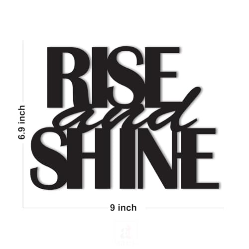Image of Art Street MDF Plaque Rise And Shine Quote Painted Cutout Ready To Hang Home Decor Wall Art decor (Size 6.9 x 9 Inch)