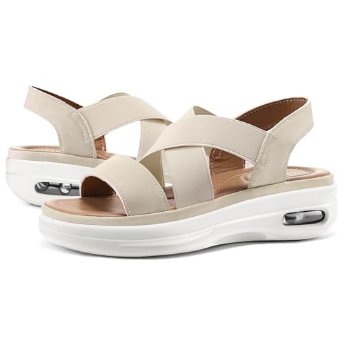 Image of mysoft Women's Comfortable Walking Sandals Air Cushion Platform Shoes