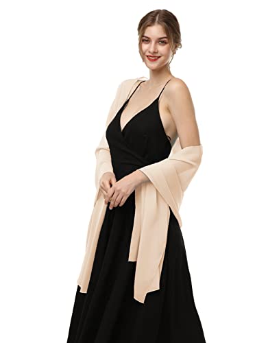 Hotshawl Chiffon Shawl Scarves And Wraps Soft Pashmina For Evening Dresses On Formal Occasions (Champagne(Chiffon), One Size) #TOP5