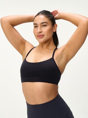 Image of Womens Y Back Padded Sports Bra Strappy U Neck Butter Soft Low Impact Workout Bras Yoga Pilates Walking