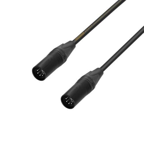 Câble adaptateur XLR 5 points mâle vers XLR 5 points mâle noir Adam Hall Cables 5 STAR 0,2 m