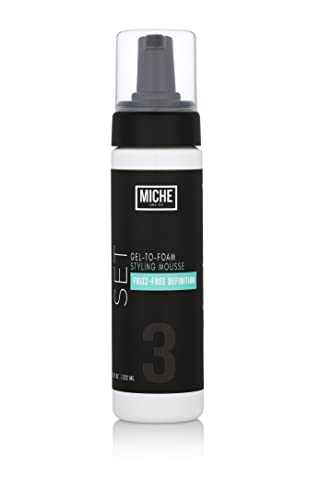 Miche Beauty Set Gel to Foam Mousse - Lightweight Styling Foam for All Hair Types, Long-Lasting Hold & Definition, Flexibility & Frizz Control, 7.5 fl oz