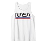 NASA Red Blue Stripe Minimal Logo Vintage Tank Top