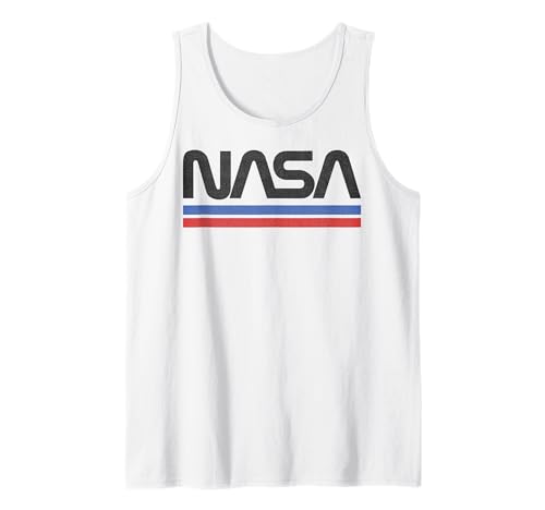 NASA Red Blue Stripe Minimal Logo Vintage Tank Top