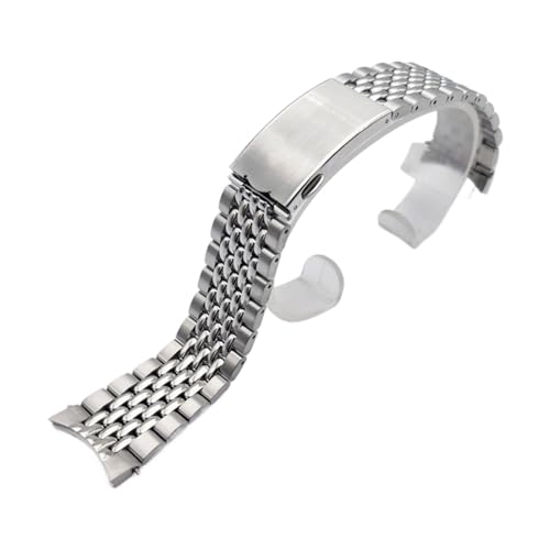 HYUOIND Kompatibel mit dem RADO Edelstahlarmband Captain Cook Präzisions-Edelstahl-Uhrenarmband 21 mm mit gebogener Schnittstelle – Herrenuhrenzubehör(Silver)