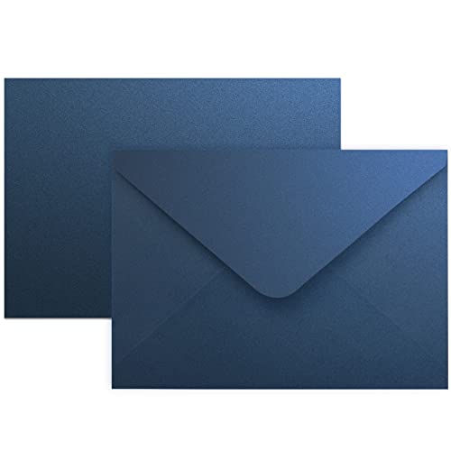 開発ホワイト封筒 長40号 枠なし | 日本ノート株式会社 A2 招待状封筒 - メタリック- 50個入り - 親 50 Qty. ブルー