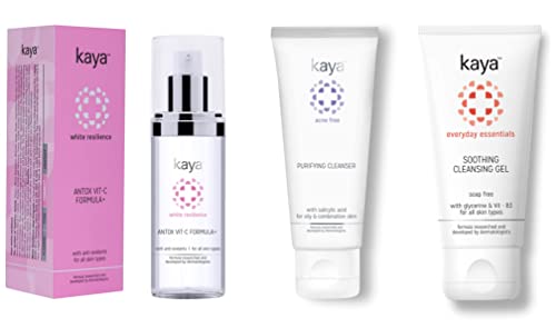 Image of Kaya Antox Vit-C Formula &Kaya Acne Free Purifying Cleanser |&Kaya Soothing Cleansing Gel