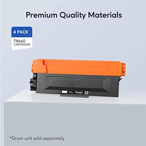 Tn660 Toner Cartridge Replacement Compatible For Brother Tn 660 Tn-660 Tn630 High Yield To Use With Hl-L2380Dw Hl-L2320D Hl-L2340Dw Dcp-L2540Dw Mfc-L2700Dw Mfc-L2720Dw Printer (Black, 4 Pack) #TOP4