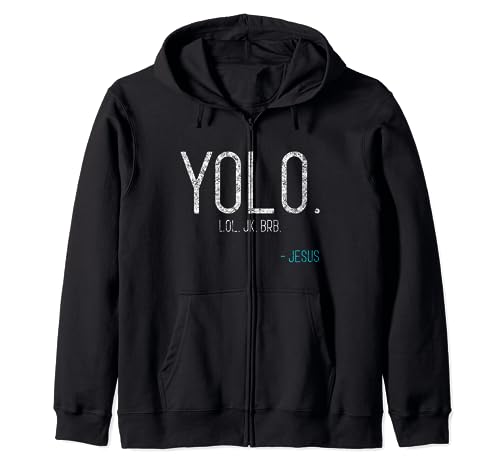 Yolo Lol Jk Brb Jesús Vintage Religioso Divertido Cristiano Sudadera con Capucha
