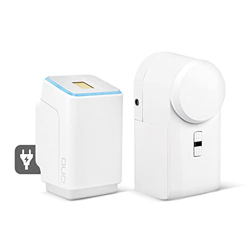 Preisvergleich Produktbild EKEY UNO 200003 Fingerprint inkl. eqiva Bluetooth® Smart Türschlossantrieb, Netzversorgtes Nachrüst-Set für alle gängigen Türen, weiß